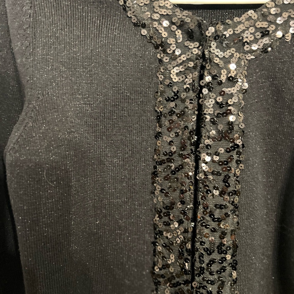 Dana Buchman Women's Black Open Front Cardigan Long Sleeve Size M - Picture 3 of 5